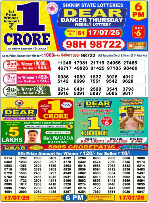 6pm Lottery Result 1