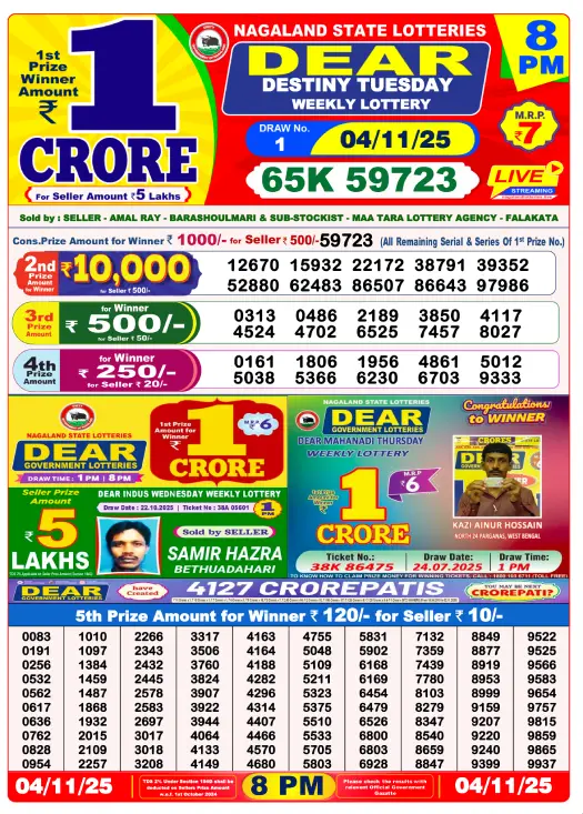 8pm Lottery Result 1